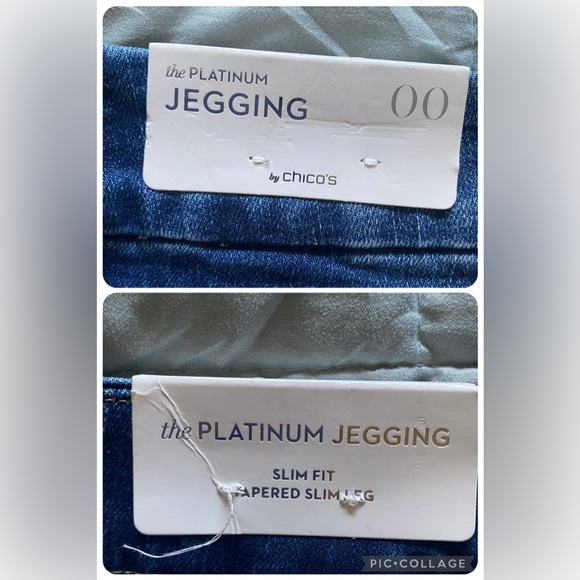Chico's Platinum Nolan Indigo Destructed Jegging Jean Size 00 (XS/2) NWT - Picture 6 of 13